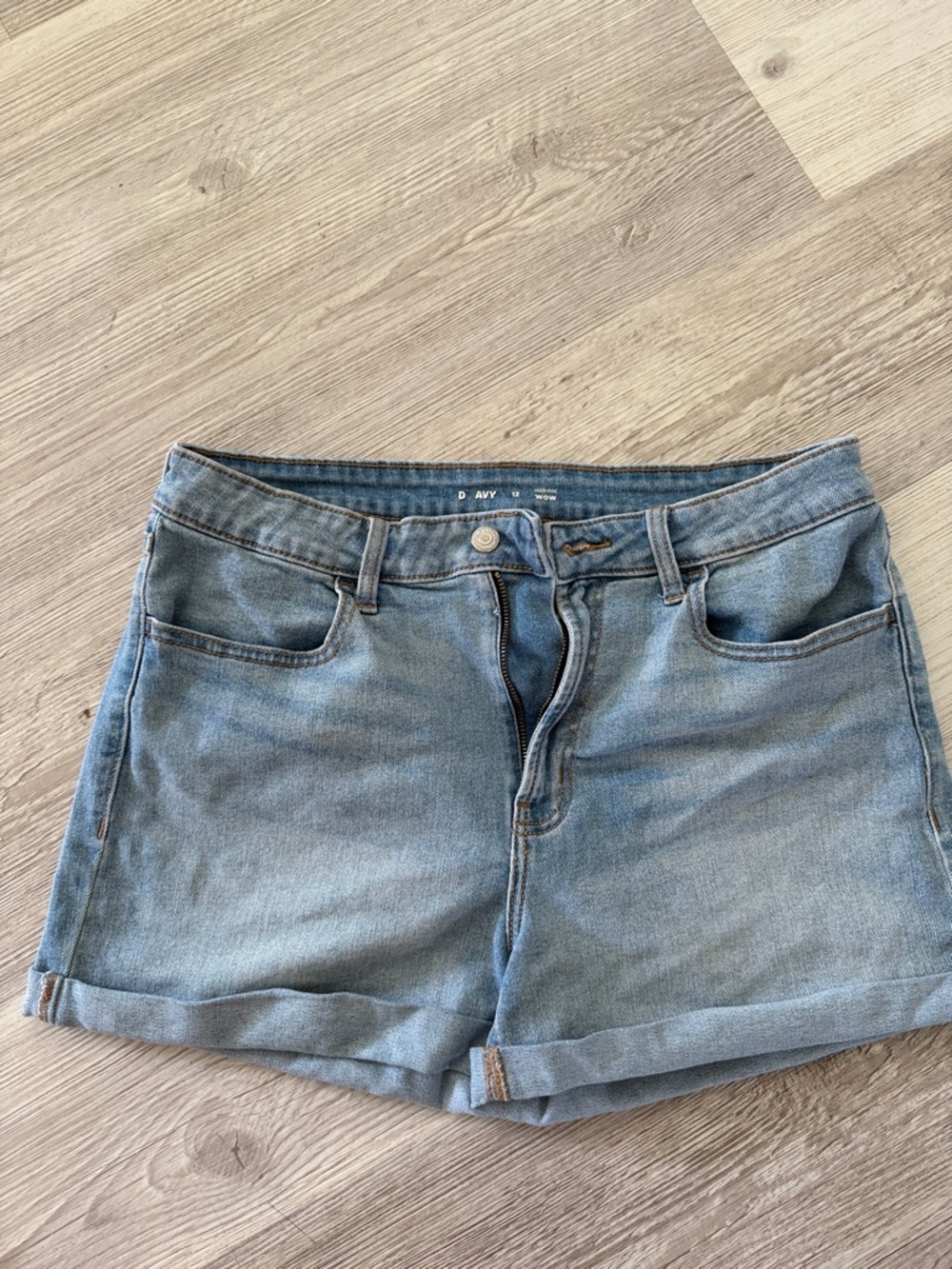 Old Navy Light Wash Rolled Hem Denim Shorts